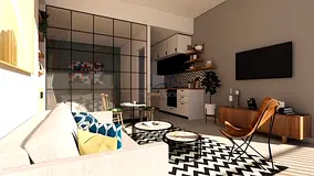 Stylish 1BR Apartment | The Community | Pool View