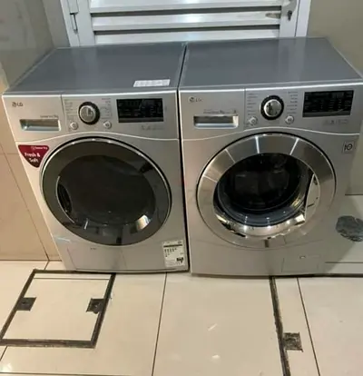 LG brand latest model Direct drive 9 kg washer and 9 kg sensor dryer separate set freestanding. Olos