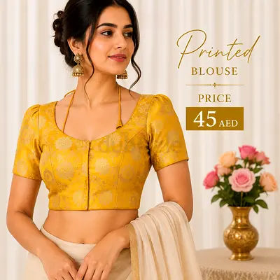 Yellow Printed Women's Blouse