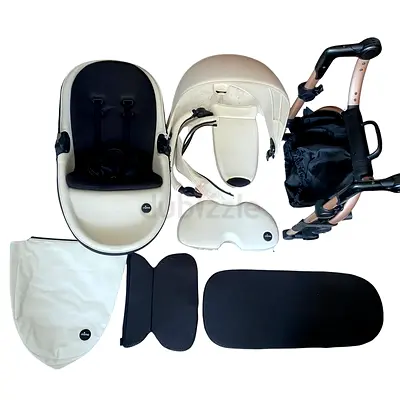 Mima Xari Stroller - White with Rose Gold Frame