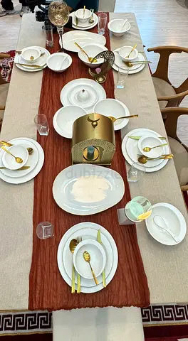 White and Gold Elegant Ceramic Dinnerware Set