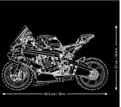 Large Scale Technic Style Motorcycle Building Set