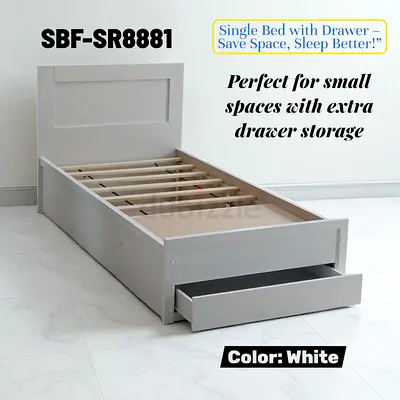 BRAND NEW SINGLE WOOD BED 90X190 CM WITH MATTRESS