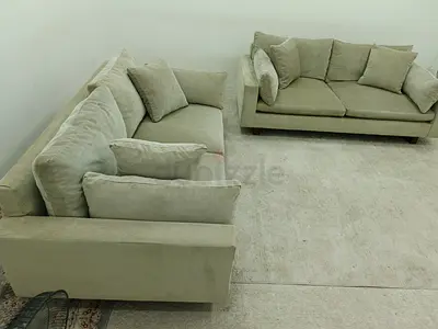 West elm velvet comfortable sofa 2 piece