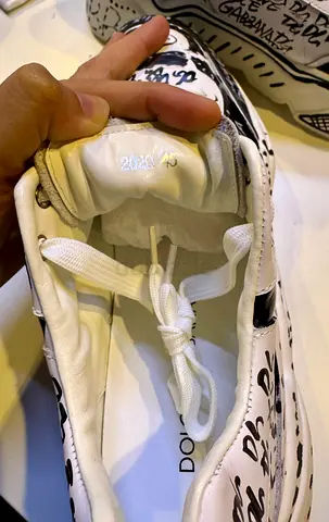 White Dolce hand-drawn style sneakers (size 45) — New