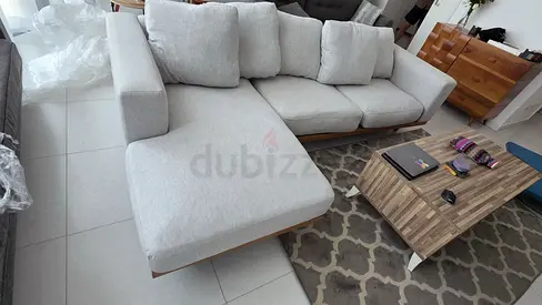 West Elm L Shape Sofa Beige