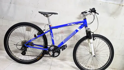 Blue Bridgestone Mountain Bike - 26", front suspension, 21-speed