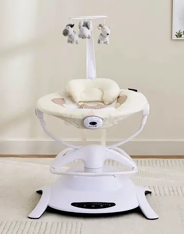 Electric Baby Swing with Mobile - Neutral Cream, Good Condition