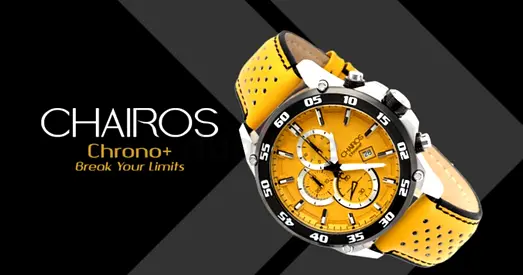 Chairos Chrono+ Yellow Dial Chronograph Mens Watch