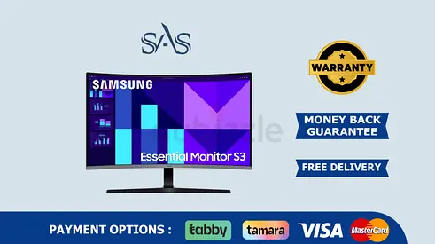 Samsung | 32 Inch | Curved Essential Monitor S3 | New | Free Delivery | Warranty | LS32D396GAUXEN