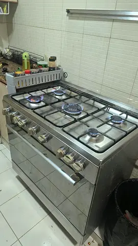 Technogas Stainless Steel 5-Burner Gas Range Oven - Made in Italy