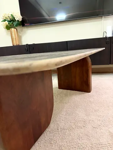 Solid Sheesham Wood Coffee Table - Minimalist Design
