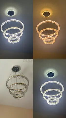 Modern Crystal LED Ring Chandelier - 4-Ring Ceiling Light