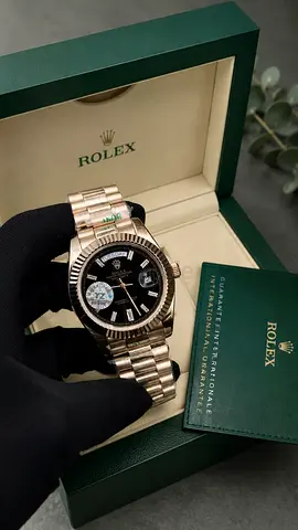 Rolex Day-Date Automatic Men's Luxury Watch – Black Dial | Premium Stainless Steel | Box Included