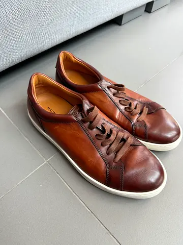 Magnanni Brown Leather Low Top Sneakers