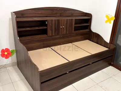 Single Bed with Trundle - Engineered Wood, Good Condition