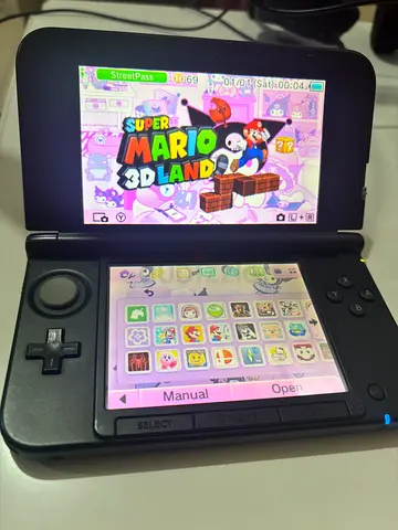 Modded Nintendo 3DS XL handheld console with multiple games (works well)
