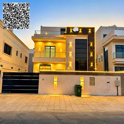 Villa for rent in Al Helio 2, Ajman. 6 master bedrooms, majlis, living room with swimming pool, spacious area.