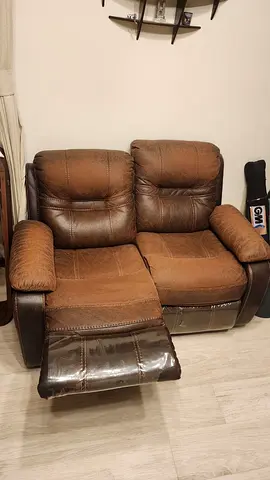 Brown 2-seater Recliner Sofa - Comfortable, Good Condition
