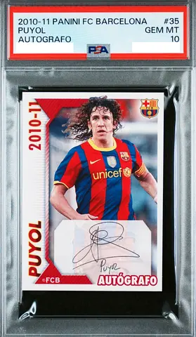 Carles Puyol, FC Barcelona, 2010-11, Autograph, PSA 10