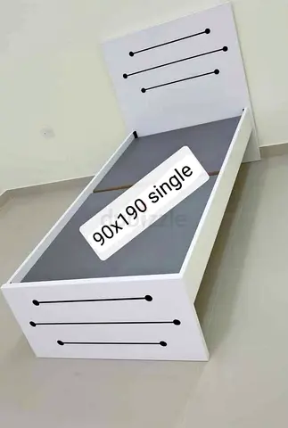 Single Bed Frame 90x190 cm - White Wooden Headboard  Footboard