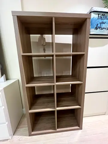 IKEA Kallax-style 8-cube Shelf Unit - Oak Effect, Good Condition