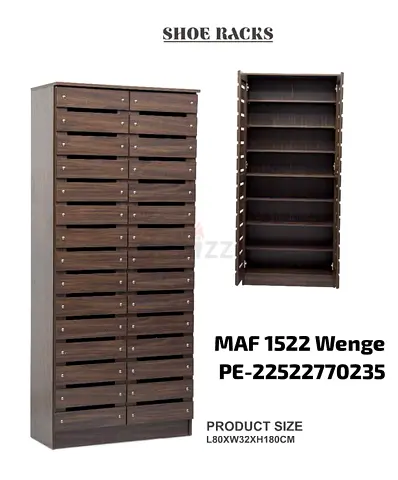 Tall Wooden Shoe Rack / Cabinet (Wenge) - 80x32x180 cm