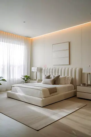 Customised Modern Upholstered Bed Set with Channel Tufted Headboard