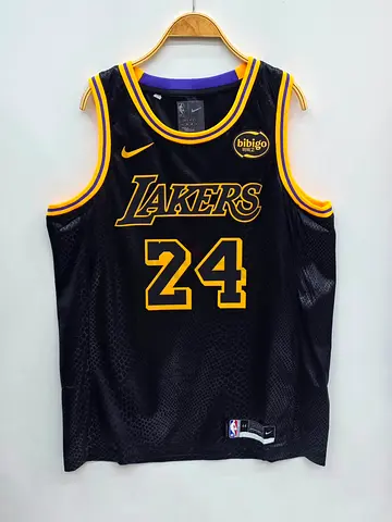 Nike Los Angeles Lakers #24 Kobe Bryant Black Swingman Jersey - Size M