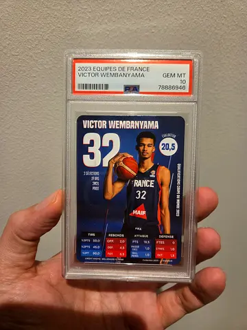 Wembanyama PSA 10 card (rookie days)