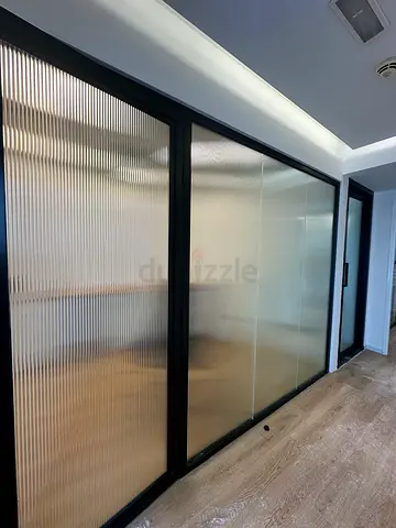Aluminium Framed fluted glass Partition / Room Divider - new