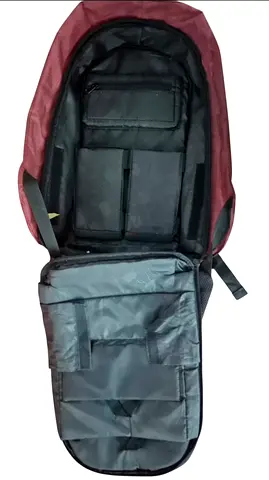 Burgundy Multi-Compartment Backpack in excellent condition