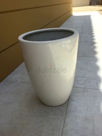 White glazed ceramic pot