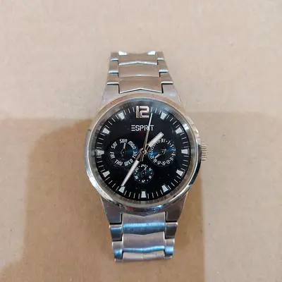 Esprit stainless steel men's wristwatch, black dial