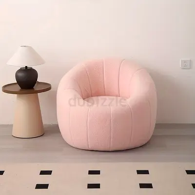 Plush Pink Modern Accent Armchair - Comfortable Single Seat