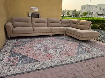 Perfect Like new Condition Pan Home L Shape Sofa Beige