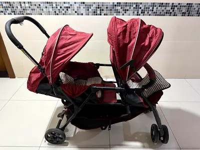 Double Tandem Stroller for Two Babies - Good Condition
