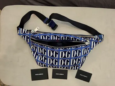 Dolce & Gabbana D&G Monogram Navy Belt Bag / Waist Pack