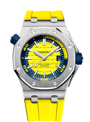 This Audemars Piguet Royal Oak Offshore Diver (Ref. 15710ST.OO.A051CA.01) features a stainless steel