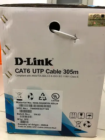 D-Link CAT6 UTP Cable 305m - Brand New Box
