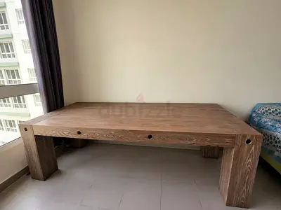 Solid Wood Low Platform Table - Rustic Finish