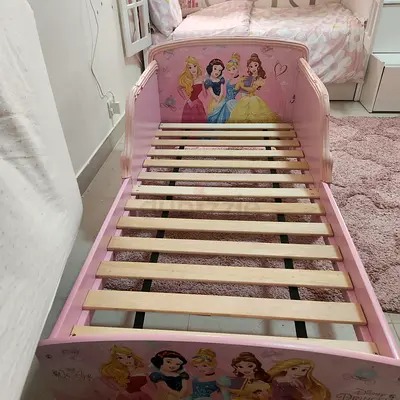 Kids Princess Wooden Single Bed Frame (Disney-themed) - Pink