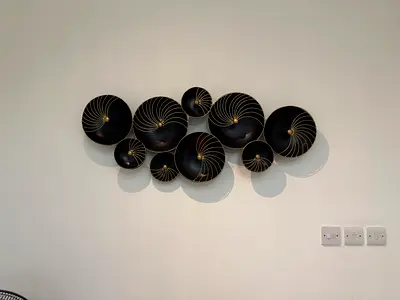 Modern black gold metal wall decor