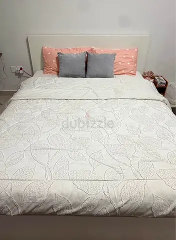 Ikea king size bed with mattress and storage drawers
