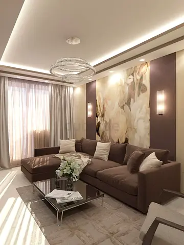 Customised Modern L-Shaped Sectional Sofa in Chocolate Brown