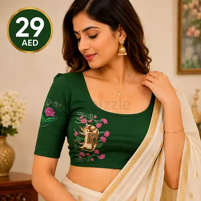 Green embroidered blouse – women's saree blouse
