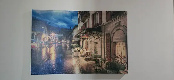 Framed Street Café Wall Art Print — Good Condition