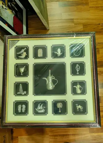 Framed Arabic Silver Miniature Art Collection - 45x45cm