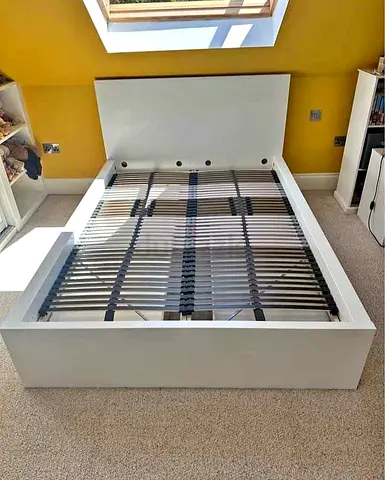 Ikea queen size bed with mattress and storage drawers