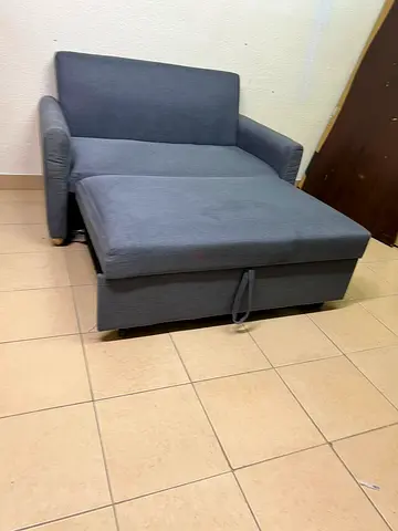 Compact Grey Convertible Sofa Bed - Single to Small Double
